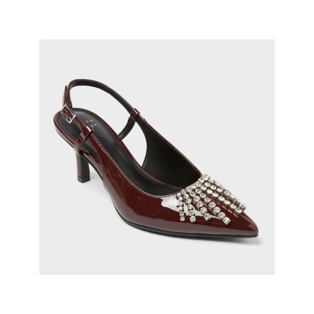 Women’s Serafina Heels with Memory Foam Insole - a New Day™ Burgundy 7